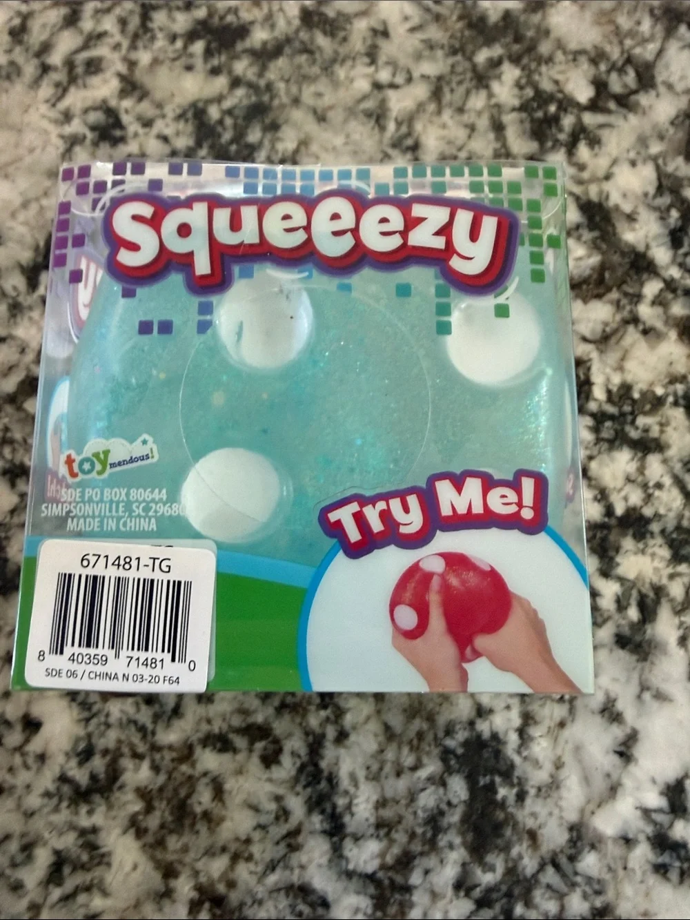 Squishy squeezy Dice Light Blue Sensory Squeeze toy for Kids by Toymendous NIOP
